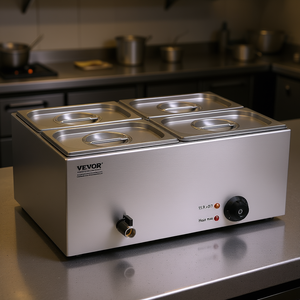 Vevor Baño María Eléctrico de 15.9 Qt con 4 Recipientes, Calentador de Alimentos de Encimera, Equipo de Mantenimiento de Temperatura para Cocina Comercial - Product Image 2