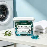 Capsules de lessive hydrosolubles à l'arbre à thé, parfum naturel d'arbre à thé, élimination profonde des taches, tissus frais, perles de parfum longue durée