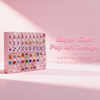 Jeu de Mahjong de Luxe Moderne Personnalisé avec Tuiles en Acrylique Rose et Plateau Pliable pour 4 Joueurs - Design Nacré Américain