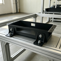 Boîtier de montage en tôle pour fabrication de tôlerie, ISO9001 RoHS, découpé au laser, en acier laminé à froid, noir mat, avec patins de montage latéraux