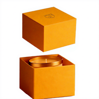 Boîte cadeau écologique biodégradable artisanale recyclable pour diffuseur de bougies, emballage rigide carré en papier kraft imprimé quadricolore