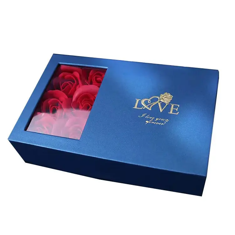 Confezione regalo collane Decor scatola di san valentino anelli gioielli di vendita caldi fiore di sapone rosa gioielli personalizzati orologio e occhiali 2 pezzi accetta
