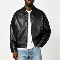 Chaqueta de Cuero Personalizada para Hombre, de Alta Calidad, Bordada, Corte Cuadrado, Estilo Urbano, Chaqueta Bomber de Cuero Grueso para Hombre