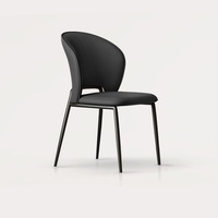 Chaises en métal et cuir de style italien moderne et simple, vente directe d'usine, pour salle à manger et usage domestique
