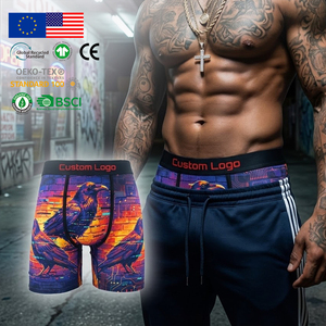 Boxer da <span class=keywords><strong>Uomo</strong></span> con Logo Personalizzato ed Etichetta Privata, Moderni in Cotone, Stampa Digitale, Asciugatura Rapida, Alta Elasticità - Product Image 1
