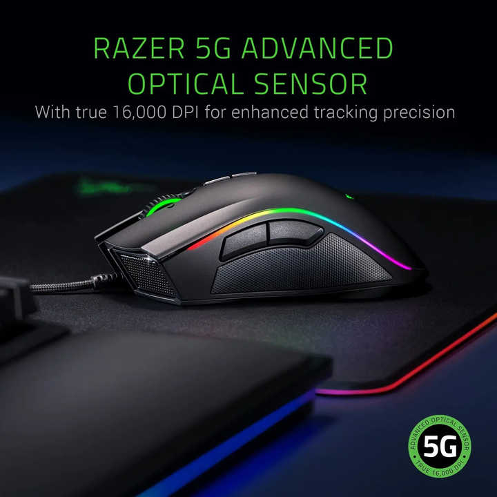 Usb Razer Mamba Elite Performance 5G 16000 DPI Office Silent RGB Laptop Pc Mous Ergonomic Gamer Wired Computer Gaming Mouse