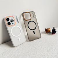 Nouvelle coque pour 17 Pro Max 16 15 14 avec anneau magnétique, PC antichoc, finition mate transparente, coque de téléphone portable