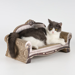 Modern Cardboard Cat Tree with Bedding for Cats-Easy Assembly Living Room Furniture