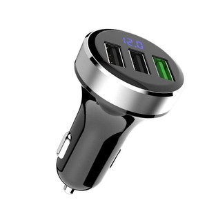 Cargador de Coche USB de 3 Puertos AP03S, 36W QC3.0, Carga Rápida con Pantalla LED de Voltaje, Adaptador USB Multipuerto para Coche de 12V/24V - Product Image 2
