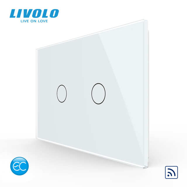 Livolo 2 Gang 1 Way CE Certified Zigbee Smart Touch Light Switch Alexa Google Home Homekit Voice Control No Neutral Required