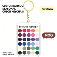 Porte-clés personnalisé en acrylique transparent pour analyse des couleurs saisonnières, faible MOQ, avec nuancier de couleurs vives d'hiver, pour accessoires de chaussures
