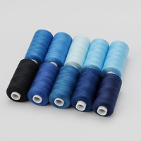 Benang jahit rumah tangga DIY buatan tangan 402 pola celup poliester warna-warni 400 yard 10 poros warna tetap untuk jahit tangan