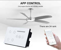 Tuya Wifi + BLE minuterie de plafond contrôle de vitesse mur verre APP ventilateur télécommande interrupteur pour lumière et ventilateur Alexa Google Smart Home