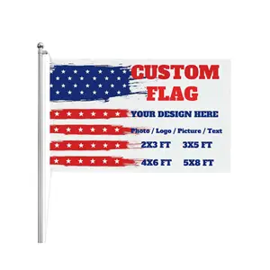 Bandeira de promoção personalizada bandeira de logotipo em branco de sublimação personalizada de 3x5 pés qualquer design bandeira voadora ao ar livre