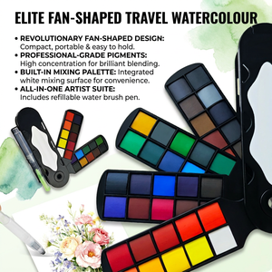 Ensemble de peinture à la gouache solide avec stylo pinceau à eau, pigment de voyage pliable pour le dessin à partir de 8 ans - Product Image 3