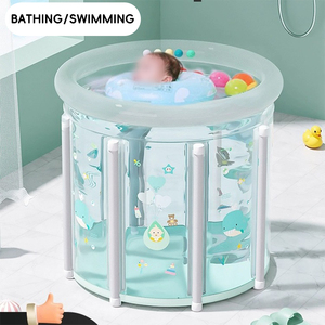 SUNNUO-<span class=keywords><strong>Bañera</strong></span> de bebé inflable de plástico portátil, piscina de baño infantil transparente para productos de natación - Product Image 3