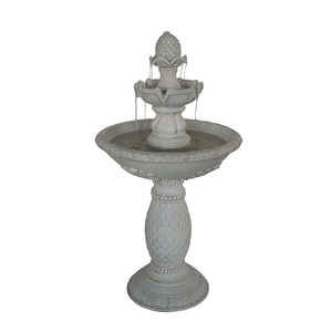 <span class=keywords><strong>Fontaine</strong></span> d'eau de jardin sphérique moderne, cascade sur piédestal à 2 niveaux aspect <span class=keywords><strong>pierre</strong></span> avec éclairage LED, bain d'oiseaux extérieur contemporain en résine - Product Image 6