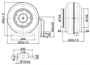 Ventilatore Centrifugo ad Alta Efficienza per Circolazione d'Aria Energeticamente Efficiente con Bassa Rumorosità e Fornitura di Aria Fresca OEM/ODM 230V - Product Image 2