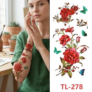 Tatuajes Temporales Impermeables con Diseños <span class=keywords><strong>de</strong></span> Rosas para Mujeres y Niñas, Adhesivos Sexys <span class=keywords><strong>de</strong></span> Arte Corporal con Flores para Espalda, <span class=keywords><strong>Hombro</strong></span>, Brazo, Cuello y Pierna - Product Image 5