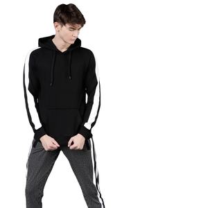 Customized Latest Design Men's Black & <b>White</b> Casual Breathable Solid Hoodies Sweatshirt Best Quality Pullover Hoodies For Men's - Product Image 1