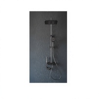 Système de douche de luxe contemporain à 4 fonctions avec douchette à jet supérieur et barre coulissante pour baignoire