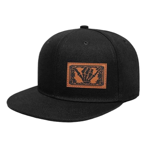 Fabricant Vente en gros Snapback Logo personnalisé Ajustable 6 Panneau Chapeau Snapback Noir en coton à bord plat pour hommes - Product Image 3