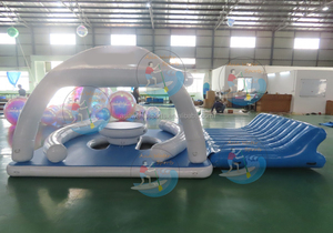 Plataformas Flotantes Inflables de Diseño Personalizado, Muelle para Motos Acuáticas, Isla Flotante Inflable, Cabañas Acuáticas Inflables con Tienda de Campaña - Product Image 3