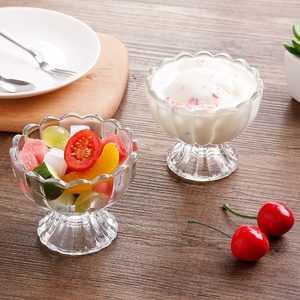 Bicchiere in Vetro Trasparente Spesso a Forma di Loto 150ml per Succo Dessert Insalata Creativo Grazioso Bicchiere per Gelato - Product Image 5