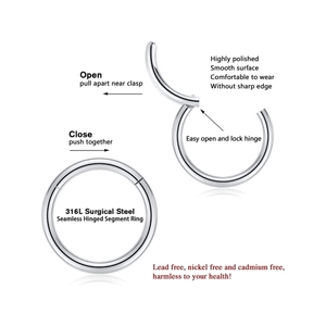 Ensemble <span class=keywords><strong>de</strong></span> bijoux <span class=keywords><strong>de</strong></span> corps en acier inoxydable pour femmes, septum nasal, charnière, anneau <span class=keywords><strong>de</strong></span> séparation, anneau <span class=keywords><strong>de</strong></span> <span class=keywords><strong>nez</strong></span> - Product Image 5