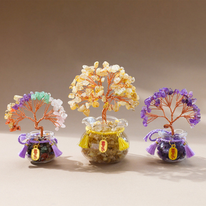 ต้นไม้เงินคริสตัลธรรมชาติรูปทรงตู้ปลา ซิทริน อเมทิสต์ ของตกแต่งบ้านตามหลักฮวงจุ้ย ขายส่ง - Product Image 5