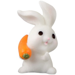 Decorazione Paesaggistica in Miniatura Rabbit Paradise, Adorabile Casa per Conigli con Cartone Animato di Coniglio Carota, in Resina per Giardino - Product Image 1