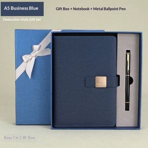 A5 Premium Luxury Business Custom Leather Notebook Pen Set Custom Logo Exquisite Gift <b>Box</b> for Corporate Meetings Anniversaries - Product Image 3