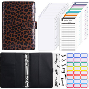 A6 PU raccoglitore di taccuini a fogli mobili pianificatore di Budget con stampa leopardata Agenda di archiviazione in contanti <span class=keywords><strong>libro</strong></span> regali per bambini materiale scolastico - Product Image 4