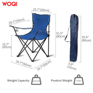 Silla Plegable para Camping Woqi, Azul Oscuro, Aluminio y Tela Oxford, Silla de Jardín Portátil para Uso en Exteriores, 43X43X80 - Product Image 4