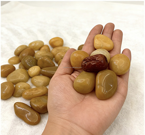 Pietre di <span class=keywords><strong>Fiume</strong></span> Naturali Colorate Gialle Lucidate Miste, Ciottoli Decorativi per Acquari e Piante, Rocce per Paesaggistica da Giardino Esterno, Non Tossiche - Product Image 2