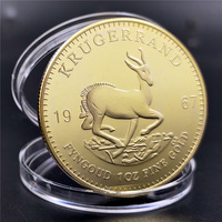 Pièce de monnaie personnalisée plaquée or et argent, motif cerf, éléphant, ours, Afrique du Sud