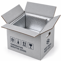 Boîte d'expédition isotherme personnalisée avec doublure thermique en aluminium pour l'emballage de livraison en chaîne du froid des aliments surgelés