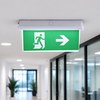 Lumière de signalisation d'urgence rechargeable 2W, autonomie de 3 heures, étanche IP65, panneau de signalisation de sécurité LED pour bâtiment commercial