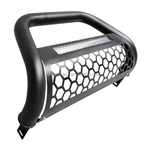 PUSH BUMPER ACERO PROTECTOR DE PARACHOQUES DELANTERO BARRA DE EMPUJE Con <span class=keywords><strong>l</strong></span>ámpara LED para Dodge RAM 1500 <span class=keywords><strong>2018</strong></span> - Product Image 2