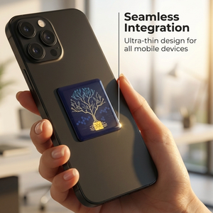 Offre Spéciale HOONNi Autocollant Carré 28mm Tech Tree 5G Anti-Radiation EMF, Bouclier Anti-Rayonnement, Ions Négatifs, Infrarouge Lointain pour Téléphone et Ordinateur Portable - Product Image 5