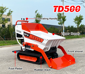 Mini-dumper sur chenilles 2026 de 500 kg avec moteur Briggs & Stratton et benne basculante hydraulique - Product Image 2