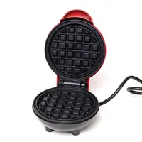 Rosso Non-Stick Mini Waffle Maker Elettrico Doppio Piatto Mini Cono di Cialda Maker Machine