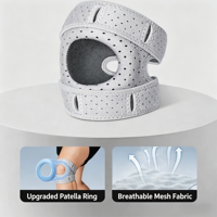 Sangle de genou réglable avec coussinet en silicone pour la course à pied, le sport et la protection des articulations