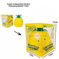 Vente en gros transfrontalière : Jouets de décompression musicaux à pétrir en caoutchouc souple TPR, en forme d'ananas géant, à rebond lent, avec effet de simulation de fruit