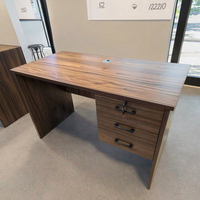 Bureau d'Ordinateur Moderne pour Maison et Bureau, Table de Travail Simple avec Tiroir Verrouillable, Bureau Pliant en Bois pour Ordinateur Portable