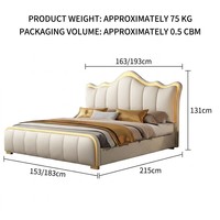 Modernes Luxuriöses Weiches Bett Kunstleder-Polsterung Kiefernholzrahmen Langlebiger Boxspring-Rahmen King- und Queen-Größen Montiertes Schlafzimmermöbel