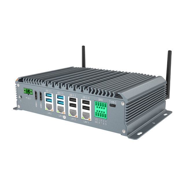 Industrial Mini Pc Fully Enclosed Fanless Dustproof Embedded Computer 9-36V Wide Voltage AI Edge Computer Embedded Mini Box