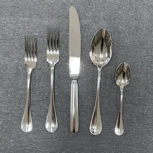 Thanh lịch Bạc 304 thép không gỉ 18/10 dao kéo bền vững inox Kim Loại Baguette thiết kế muỗng nĩa Knife Set cho khách sạn <span class=keywords><strong>Flatware</strong></span> - Product Image 2