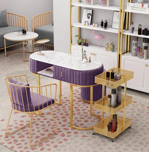Meubles de <span class=keywords><strong>salon</strong></span> de manucure rose, <span class=keywords><strong>table</strong></span> et chaise de spa pour <span class=keywords><strong>salon</strong></span> de coiffure - Product Image 4