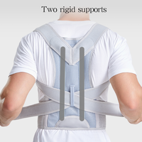 Ceinture de soutien de la posture dorsale avec 2 bandes de soutien flexibles, réglable, légère, pour la protection et la correction du dos, idéale pour le sport